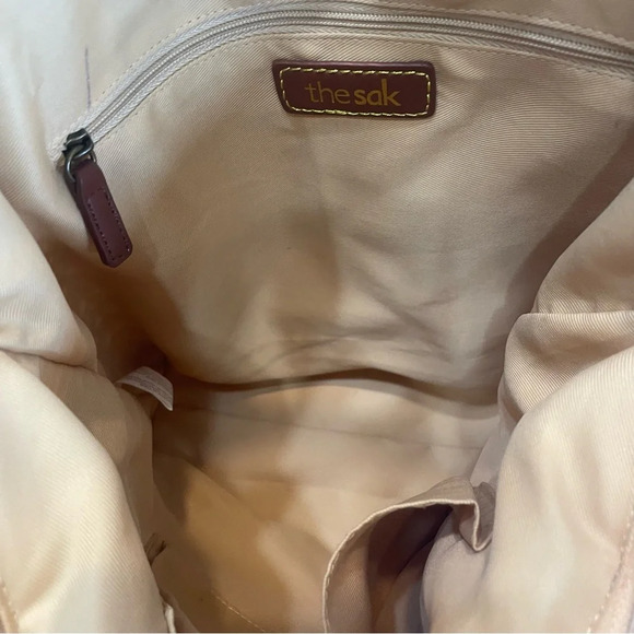 The Sak Shoulder Bag with Textured Woven Pattern. Double strap. Used. Ink spots. - Picture 7 of 10